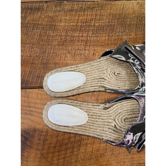 Womens Rebecca Minkoff Giana Espadrille‎ Bow Sandals Purple Slides Size 9M - Picture 5 of 13
